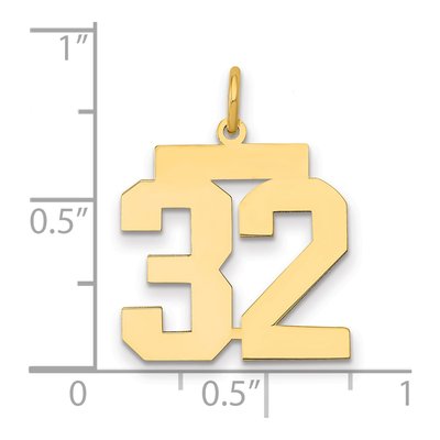 14K Yellow Gold Number 32 Charm – view 2