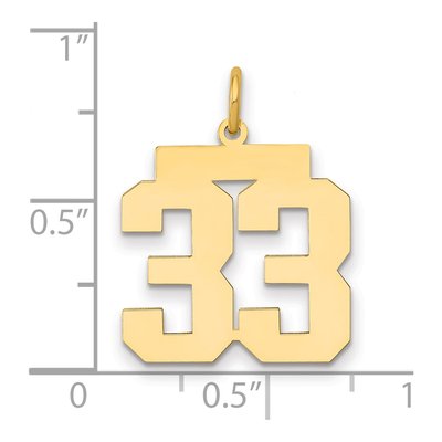 14K Yellow Gold Number 33 Pendant – view 2