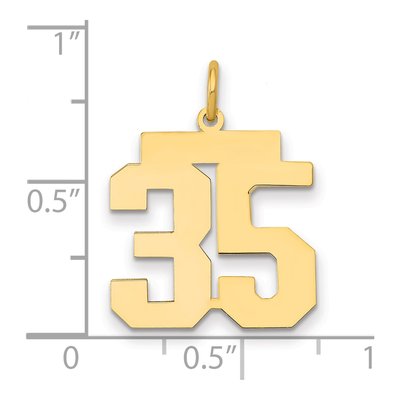 14K Yellow Gold Number 35 Pendant – view 2