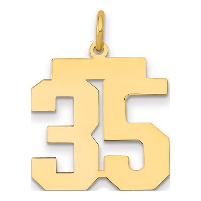 14K Yellow Gold Number 35 Pendant