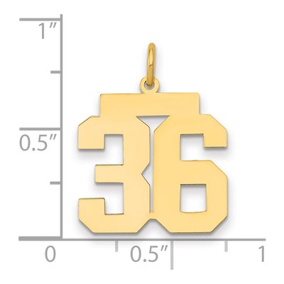 14K Yellow Gold Number 36 Charm – view 2