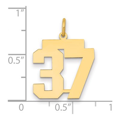 14K Yellow Gold Number 37 Charm – view 2