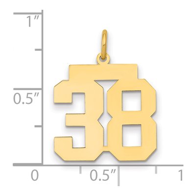 14K Yellow Gold Number 38 Charm – view 2
