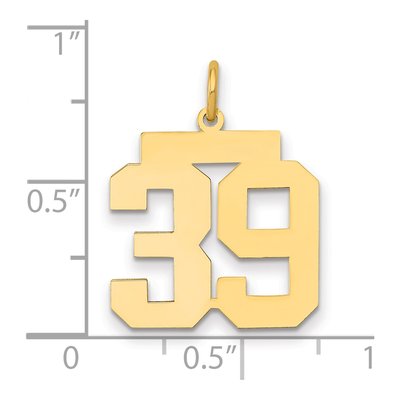 14K Yellow Gold Number 39 Charm – view 2