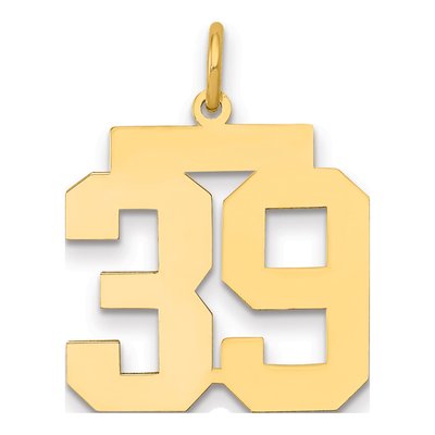 14K Yellow Gold Number 39 Charm