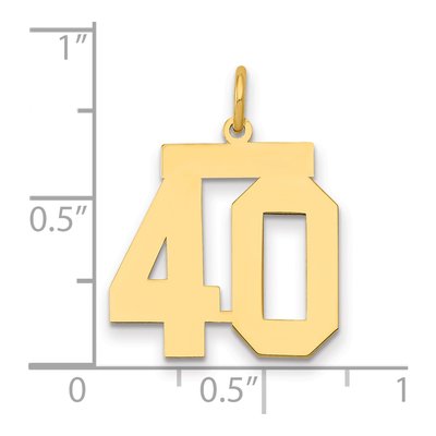 14K Yellow Gold Number 40 Charm – view 2