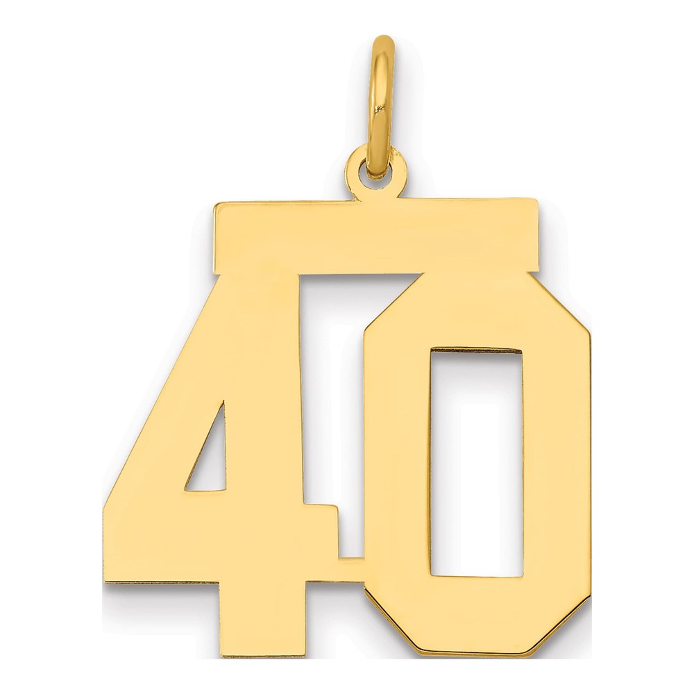 14K Yellow Gold Number 40 Charm