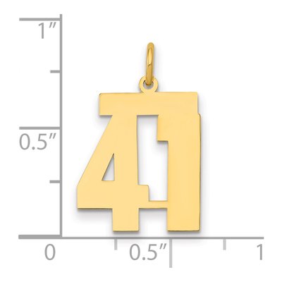 14K Yellow Gold Number 41 Charm – view 2