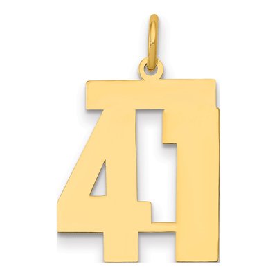 14K Yellow Gold Number 41 Charm