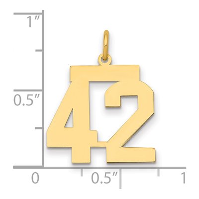 14K Yellow Gold Number 42 Charm – view 2
