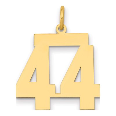 14K Yellow Gold Number 44 Charm