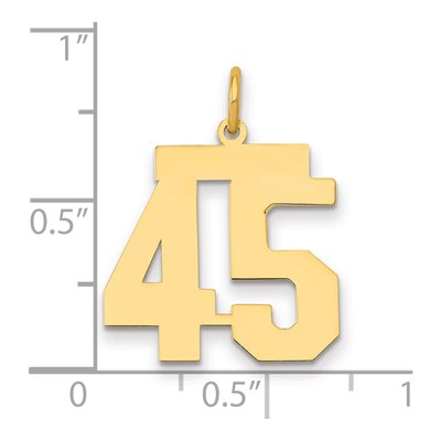 14K Yellow Gold Number 45 Charm – view 2