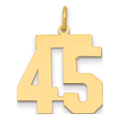 14K Yellow Gold Number 45 Charm