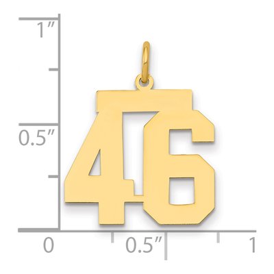 14K Yellow Gold Number 46 Charm – view 2
