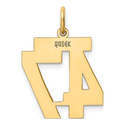 14K Yellow Gold Number 47 Charm – view 3