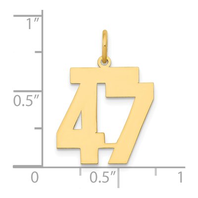 14K Yellow Gold Number 47 Charm – view 4