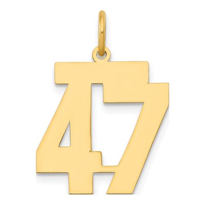 14K Yellow Gold Number 47 Charm