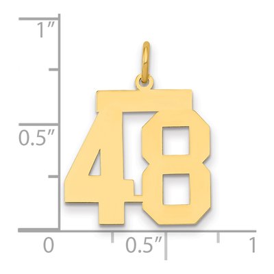 14K Yellow Gold Number 48 Charm – view 2