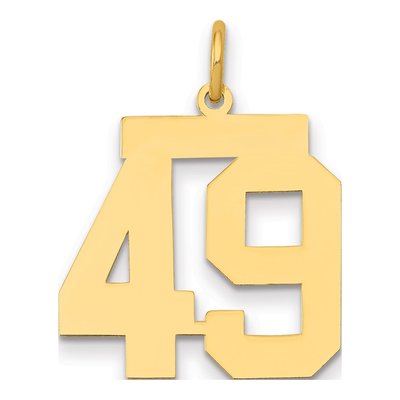 14K Yellow Gold Number 49 Charm