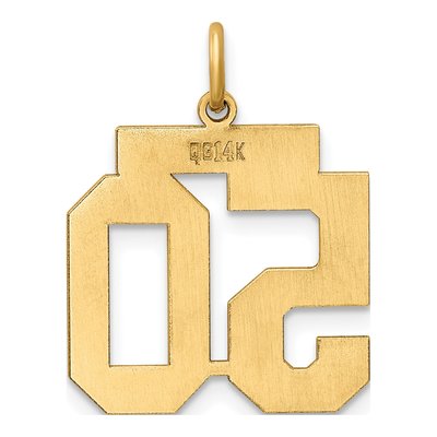 14K Yellow Gold Number 50 Charm – view 3