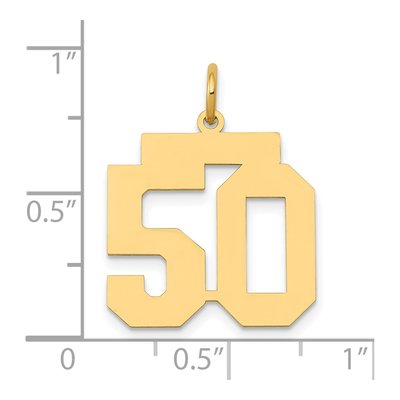 14K Yellow Gold Number 50 Charm – view 4