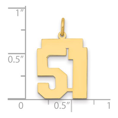 14K Yellow Gold Number 51 Charm – view 2