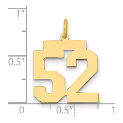 14K Yellow Gold Number 52 Charm – view 2