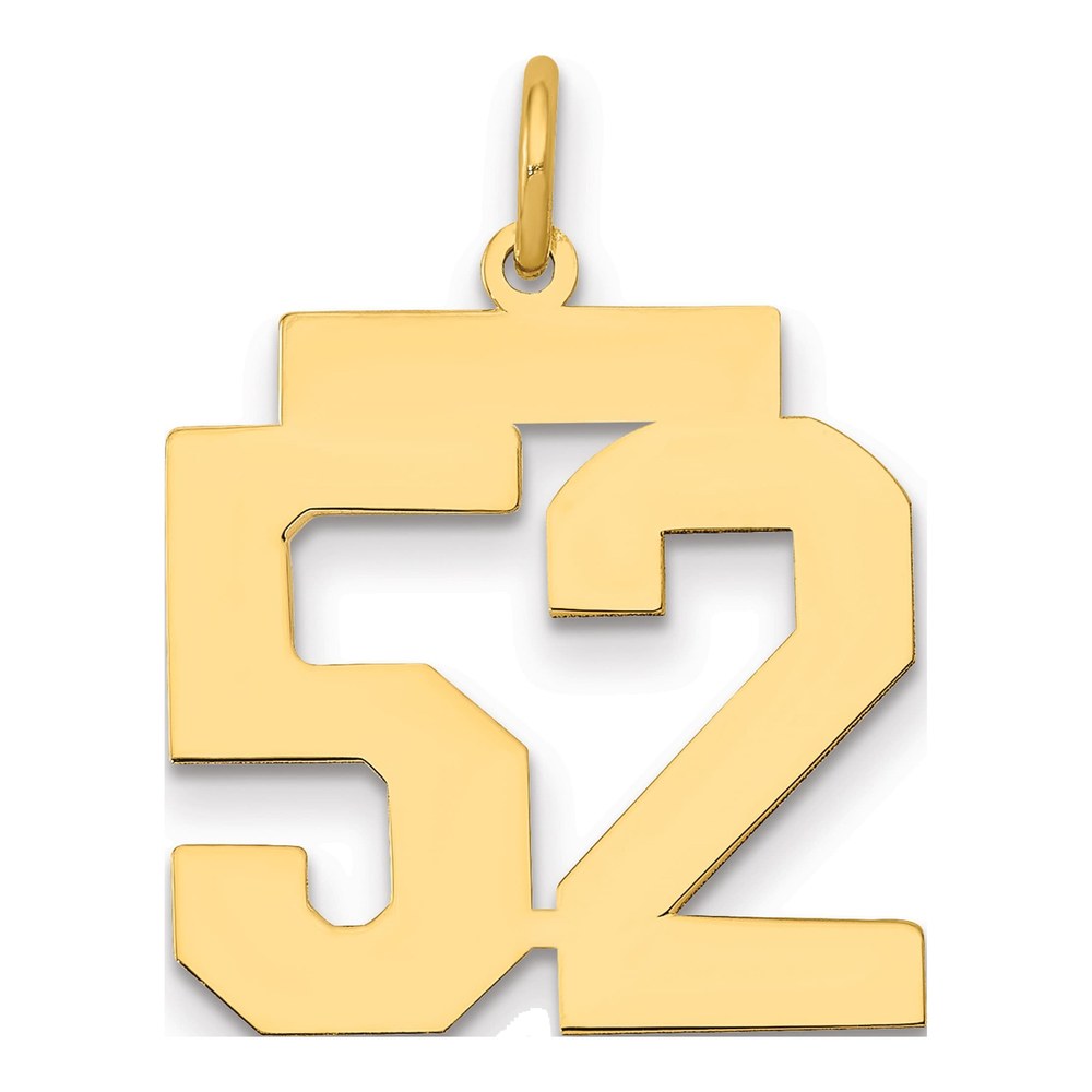 14K Yellow Gold Number 52 Charm