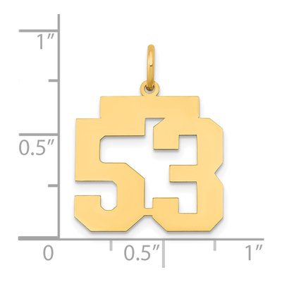 14K Yellow Gold Number 53 Charm – view 4