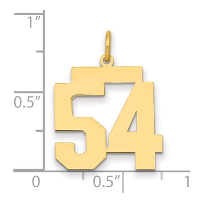 14K Yellow Gold Number 54 Charm – view 2