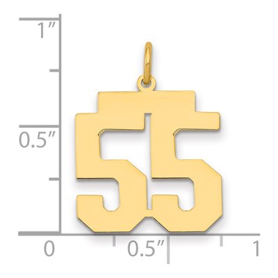 14K Yellow Gold Number 55 Charm – view 2
