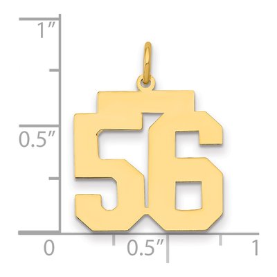 14K Yellow Gold Number 56 Charm – view 2