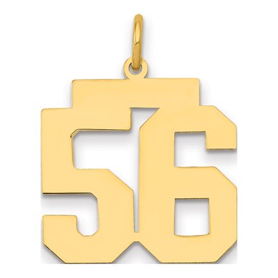 14K Yellow Gold Number 56 Charm