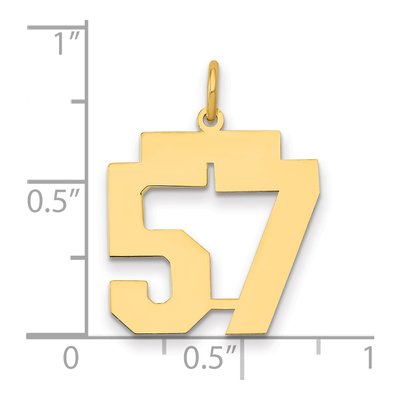 14K Yellow Gold Number 57 Charm – view 2