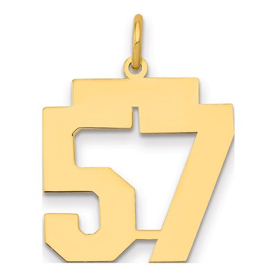 14K Yellow Gold Number 57 Charm