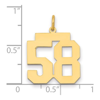 14K Yellow Gold Number 58 Charm – view 2