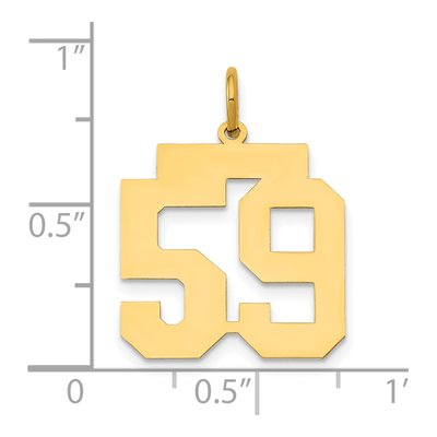 14K Yellow Gold Number 59 Charm – view 4