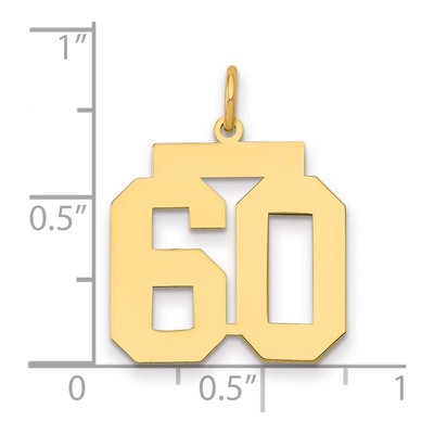 14K Yellow Gold Number 60 Charm – view 2
