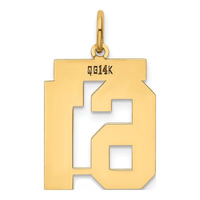 14K Yellow Gold Number 61 Charm – view 3
