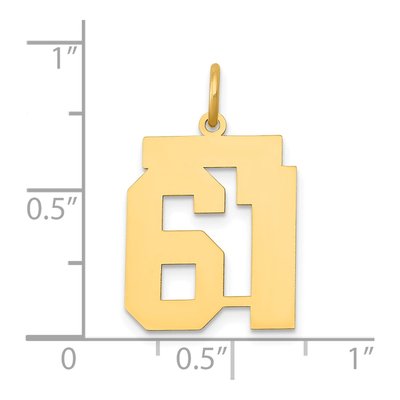 14K Yellow Gold Number 61 Charm – view 4