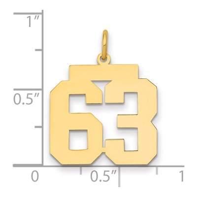 14K Yellow Gold Number 63 Charm – view 2
