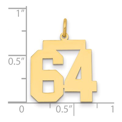 14K Yellow Gold Number 64 Charm – view 2