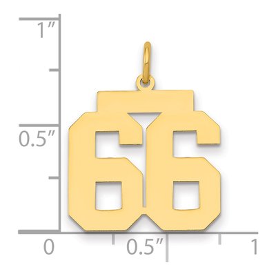 14K Yellow Gold Number 66 Charm – view 2