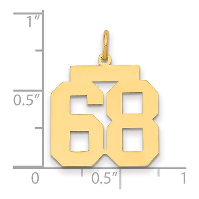 14K Yellow Gold Number 68 Charm – view 2