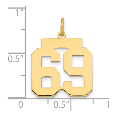 14K Yellow Gold Number 69 Pendant – view 3