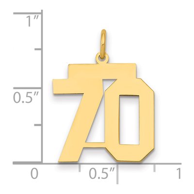 14K Yellow Gold Number 70 Charm – view 2