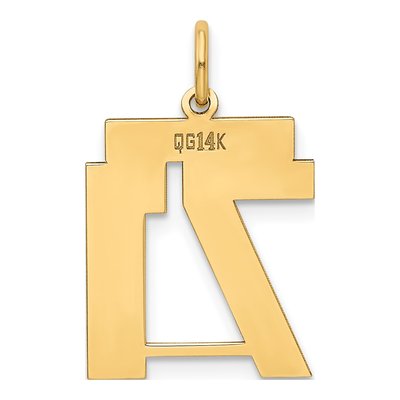 14K Yellow Gold Number 71 Charm – view 4