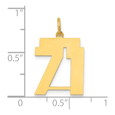 14K Yellow Gold Number 71 Charm – view 5