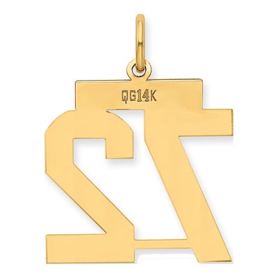 14K Yellow Gold Number 72 Charm – view 3