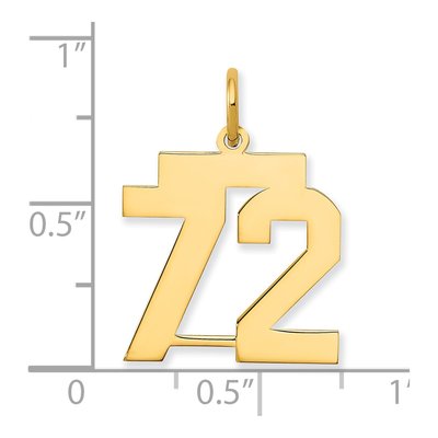 14K Yellow Gold Number 72 Charm – view 4